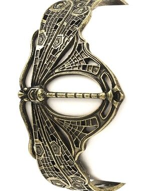 Womens Antique Worn Gold Dragonfly Vintage Cuff Bracelet